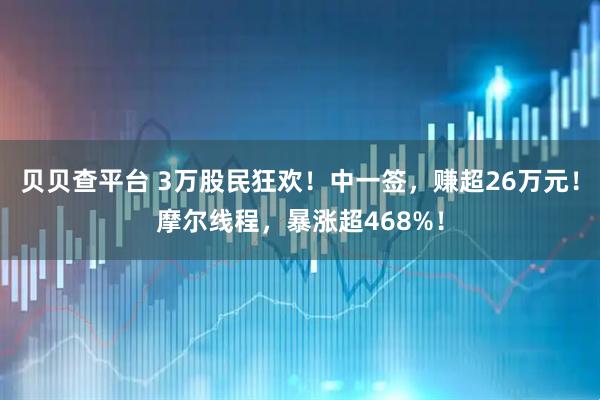 贝贝查平台 3万股民狂欢!中一签,赚超26万元!摩尔线程,暴涨超468%!